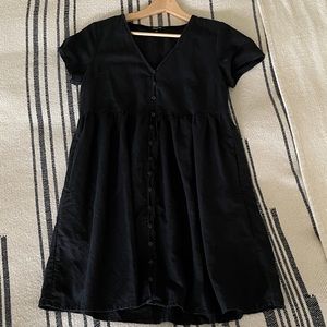 Madewell knee length black summer dress cotton/linen